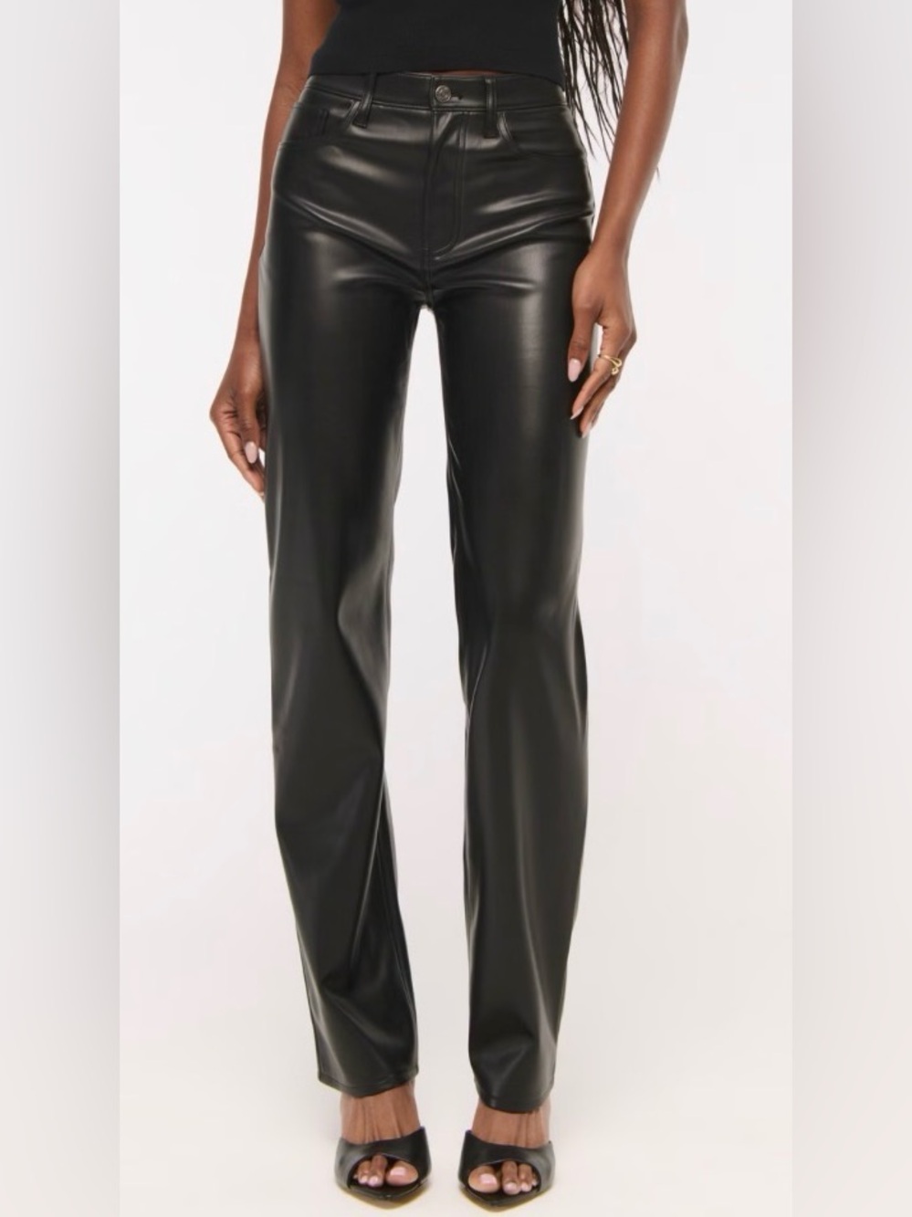 Like New Abercrombie & Fitch High Rise 90’s Relaxed Vegan Leather Pant - Sz 00